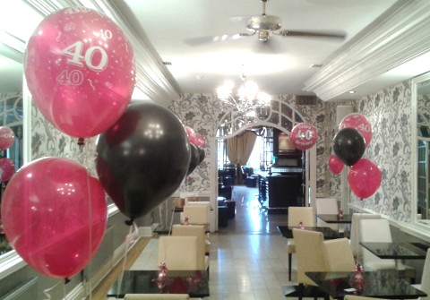 40th Birthday Party Helium Balloons
