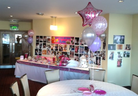 50th Birthday Party Helium Balloons