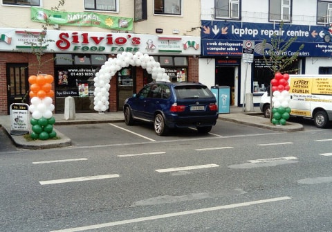 Corporate Balloon Arch & Pillars for Silvios