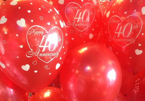 40th Anniversary Helium Balloons